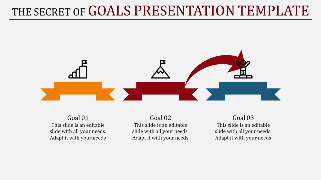 Free -  Goals Presentation Template With Arrows